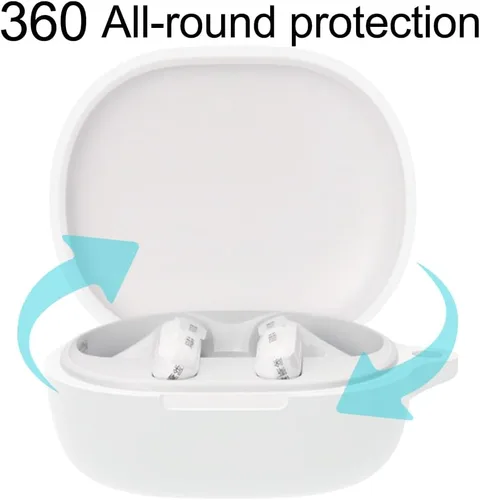 Miniatura 3 de Compatible con redmi Buds 4 Lite - Funda protectora a prueba de golpes, compatible con carga inalámbrica (negro-blanco)