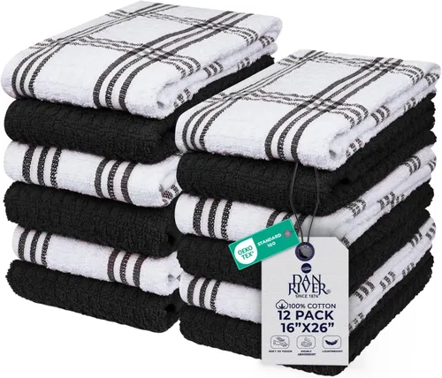 Miniatura 119 de DAN RIVER Paquete de 6 toallas de mano de alta calidad (16 x 28 pulgadas), 100% algodón, ultra suaves, ligeras, altamente absorbentes, para baño