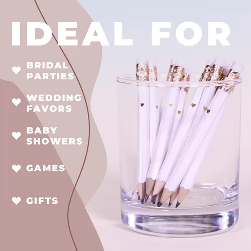 Miniatura 6 de Lápices de corazón para juegos de baby shower y juegos de despedida de soltera, mini lápices, juego de lápices pequeños para premios