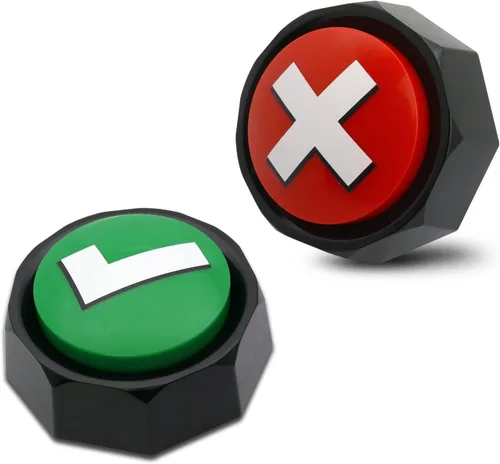 Botón correcto equivocado, juego de 2 zumbadores de sonido de colores surtidos, fácil de usar, juez correcto o incorrecto, botones parlantes,