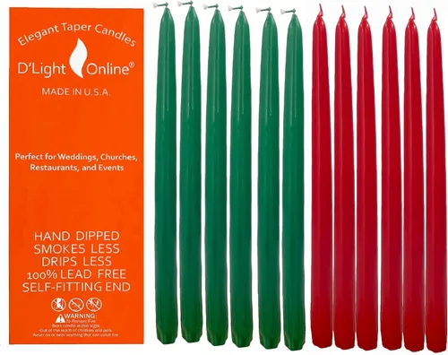 Miniatura 11 de D'light Online Elegantes Velas Cónicas de Otoño Estacional de 10 Pulgadas de Calidad Premium - Sin Perfume, Velas Cónicas Sumergidas a Mano, Sin