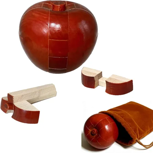Miniatura 8 de Rompecabezas de madera de manzana para adultos, desafiantes juegos de lógica de coeficiente intelectual 3D para adolescentes de 14 años, juguetes