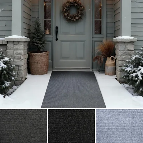 iCustomRug Alfombra Canalé para Pasillo – 3'x12', Carbón, para Interior/Exterior, con Parte Posterior de Goma TPR Antideslizante, Alfombra de Bajo