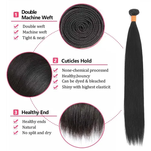 Miniatura 4 de 613 paquetes de cabello humano rubio ondulado, 3 paquetes de 10, 12, 14 pulgadas, 100% sin procesar, 10A, paquetes de cabello humano virgen
