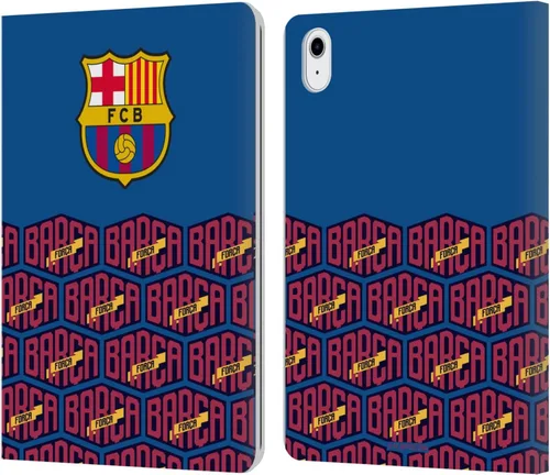 Head Case Designs Officially Licensed FC Barcelona Logo and Pattern Forca Barca Leather Wallet Case Compatible with Apple iPad Air 11