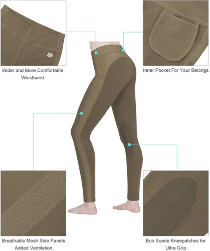 Miniatura 4 de FitsT4 - Mallas de equitación para mujer, con parche en la rodilla, ventiladas