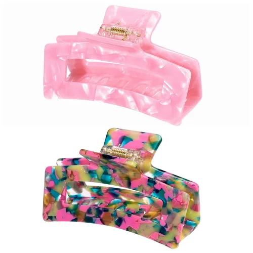 Miniatura 13 de Pinzas para el cabello de 3 pulgadas, diseño francés, pinza rectangular para el cabello para mujeres, damas y madres (paquete de 2)