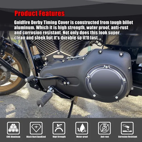 Miniatura 4 de Goldfire Tapa de distribuidor de 5 agujeros Derby y cubiertas de puntos para Harley 1999-2014 Big Twin Cam Touring Road King Electra Glide FLHR FLHX