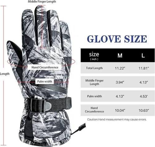 Miniatura 7 de Durio Guantes de esquí para hombres y mujeres, guantes de nieve impermeables para hombres y mujeres, guantes de snowboard de invierno con pantalla