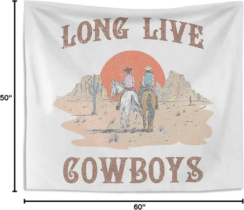 Miniatura 5 de Knibeo Tapiz occidental, decoración de vaquero, tapiz de vaquero occidental de larga vida, tapiz de vaquero occidental desierto para colgar