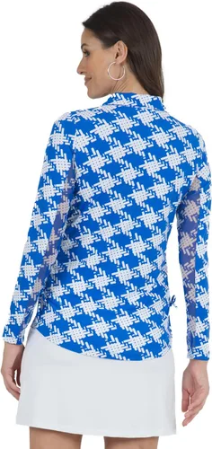 Miniatura 7 de IBKUL Athleisure Wear - Polo de manga larga con protección solar UPF 50+ Icefil Cooling Kimberly Print de longitud ajustable - 48376