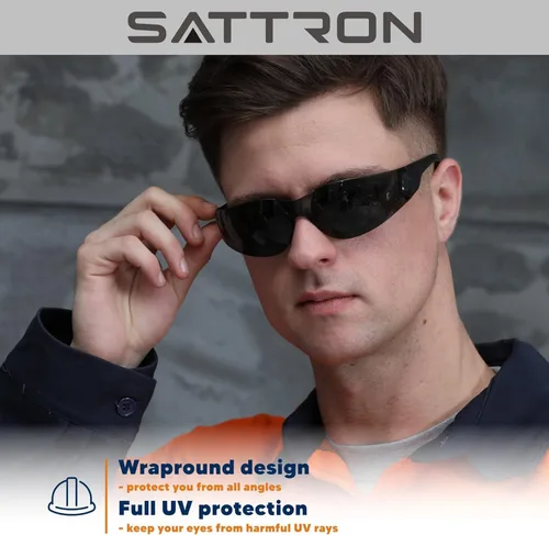 Miniatura 2 de Juego de 3 lentes de seguridad tintados, protección ocular resistente a arañazos e impactos, lentes oscuros para protección UV Paquete de 3 lentes
