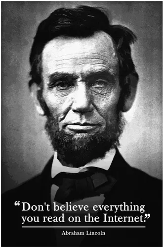 Miniatura 2 de Laminated Abraham Lincoln Poster Funny Classroom Posters Dont Believe Everything You Read On The Internet History Poster High School Decor Poster