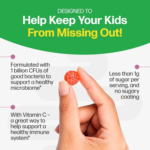 Miniatura 6 de Culturelle Probiótico diario para niños + Gomitas de fibra vegetal (para mayores de 3 años) - 60 unidades - Salud digestiva y apoyo inmunológico