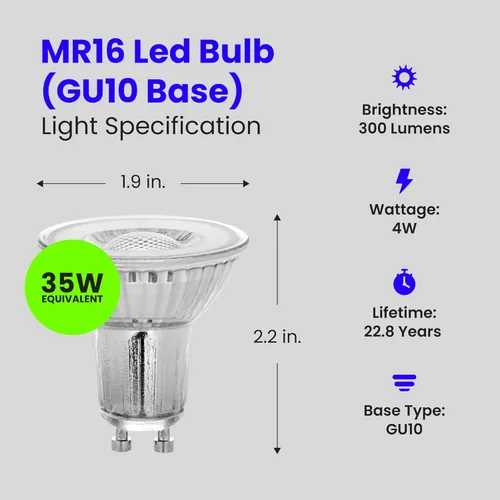 Miniatura 3 de Feit Electric Bombillas LED MR16 GU10, equivalente a 50 W, regulables, blanco brillante de 3000 K, bombillas de iluminación de riel de foco, mini