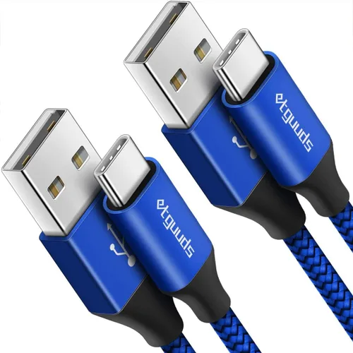 Miniatura 10 de Cable USB C largo [12 pies, paquete de 2], etguuds cable de cargador de carga rápida USB A a tipo C trenzado para Samsung Galaxy S22 S21 S20 Ultra