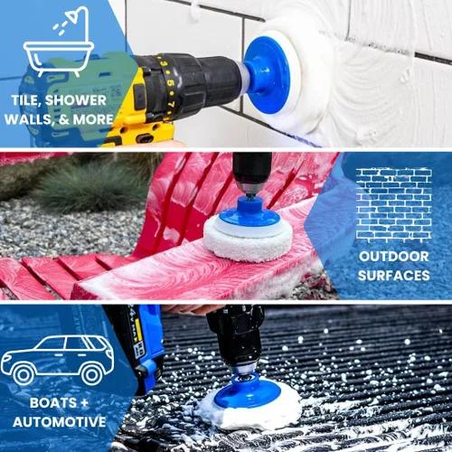 Miniatura 3 de RotoScrub Almohadillas de Fregado para Limpieza de Baño + Cepillo de Fregado con Motor de Taladro Kit Combinado de Accesorios