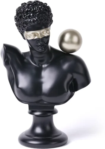 Estatua griega de busto abstracta, escultura moderna, regalo para el hogar, centro de mesa para estantería, escritorio, oficina, negro, 13.8 pulgadas