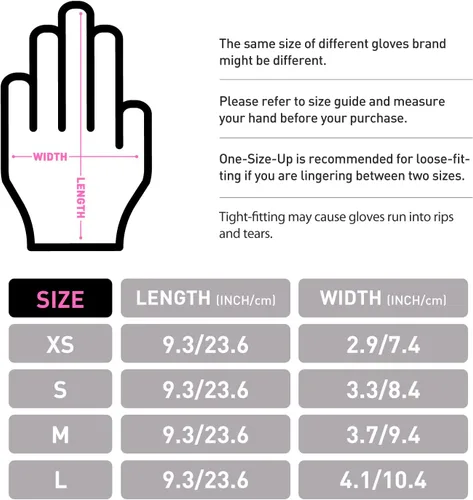 Miniatura 7 de OKIAAS - Guantes desechables de vinilo color negro/rosa sin látex, grado alimenticio, 5 mil, para cocinar, limpieza, tinte para el pelo