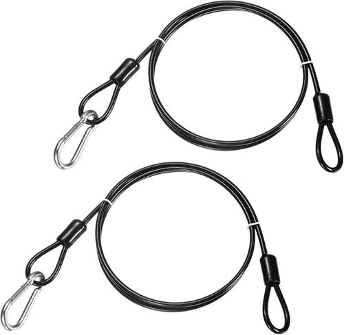 Miniatura 13 de Cable de seguridad con ganchos y bucles [2 piezas] – 6.56 pies / 258.3 pulgadas de acero inoxidable para equipaje de seguridad para bicicletas