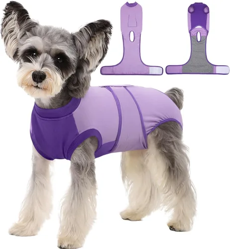 Miniatura 28 de Kuoser Traje de recuperación para perros, traje suave de esterilización para perros para recuperación de cirugía femenina, traje de recuperación