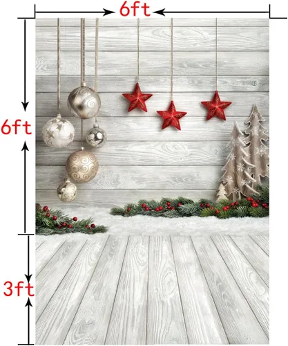Miniatura 2 de Esferas de fondo de Navidad de madera blanca, telón de fondo de fotografía de Navidad para fotografía de fondo de estudio, fondo de estudio 10383