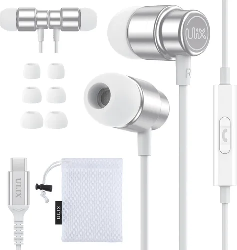 Miniatura 13 de Auriculares con cable UliX Rider intrauditivos, garantía de 5 años, auriculares con micrófono, con cable anti-enredo, auriculares para iPhone, iPad