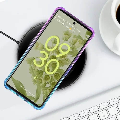 Miniatura 7 de Funda para Google Pixel 8 Pro, funda transparente con bonito degradado para teléfono, TPU reforzado, parte trasera de policarbonato duro, funda
