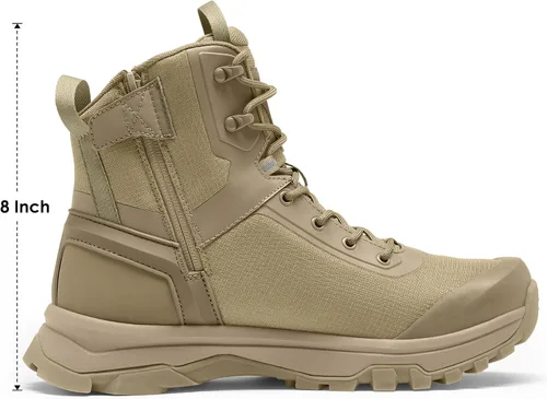 Miniatura 3 de Coostar Botas tácticas para hombre, ligeras, militares, botas de combate con cremallera lateral, para motocicleta, senderismo, trabajo