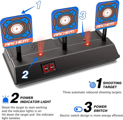 Miniatura 2 de KKONES - Objetivo de disparo digital con puntuación eléctrica y reinicio automático para pistolas Nerf