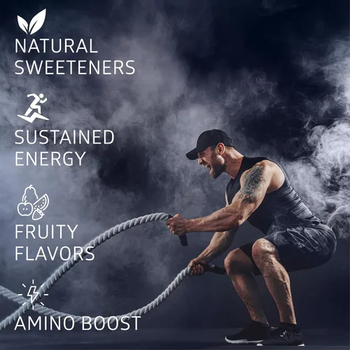 Miniatura 2 de Just Energy Drink Powder - Mezcla refrescante de bebida energética Fruit Punch con 21 ingredientes que aumentan la energía, incluye vitaminas B