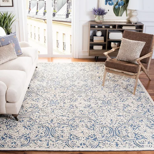 Miniatura 31 de SAFAVIEH Trace Collection - Alfombra decorativa de 2 x 3 pies, color marfil, lana hecha a mano, ideal para zonas de alto tráfico en entrada, sala