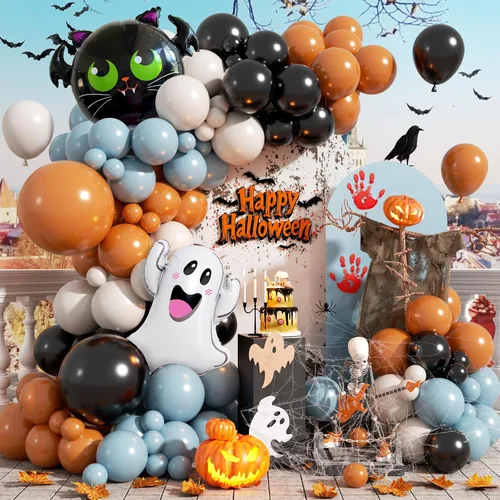 Miniatura 12 de Kit de arco de globos de fútbol con globos de papel de aluminio de fútbol 4D, globos de látex azul real, blanco, plateado metálico para baby shower