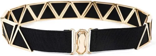 Miniatura 3 de Cinturón elástico ancho para mujer de metal triángulo para vestidos de señoras cinturones elásticos con hebilla de enclavamiento