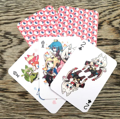 Miniatura 5 de Naipes de anime # Baraja de póquer 54 cartas todas diferentes # NAGA U Kawaii Anime Chibi Cute Manga