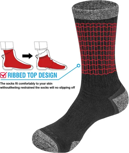 Miniatura 6 de YUEDGE Calcetines atléticos acolchados de rizo de algodón para hombre calcetines térmicos más gruesos y cálidos calcetines de trabajo para hombres