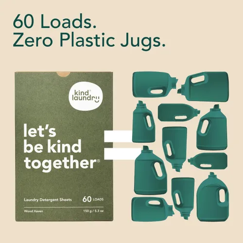 Miniatura 8 de Hojas de detergente KIND LAUNDRY con enzimas que combaten las manchas - Jabón ecológico para lavandería a base de plantas - Detergente