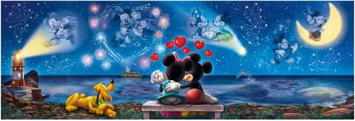 Clementoni - 39449 - Disney Mickey & Minnie Panorama Collection Puzzle para adultos y niños - 1000 piezas -