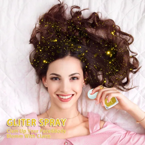 Miniatura 6 de Etercycle - Pulverizador de purpurina dorada para el cuerpo, polvo en aerosol brillante, polvo de purpurina brillante, maquillaje brillante