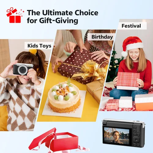 Miniatura 9 de Cámara digital para fotografía, cámaras de vlogging 4K de 75 MP, cámara con zoom 16x y enfoque automático con pantalla abatible de 180° de 3