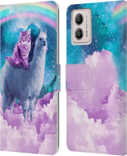 Miniatura 17 de Head Case Designs Officially Licensed Random Galaxy Cat & Electric Pancakes Space Llama Leather Book Wallet Case Cover Compatible with Motorola Moto