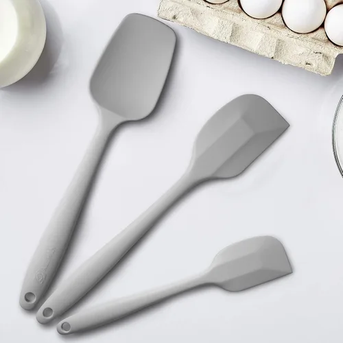 Miniatura 4 de Juego de espátulas de silicona de 3 piezas, mango ergonómico, espátulas de alta resistencia al calor, espátulas de goma antiadherentes con núcleo