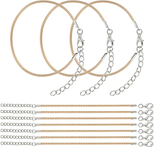 Miniatura 8 de MECCANIXITY 10 cordones de pulsera verde militar, pulsera de amistad ajustable de 9 pulgadas, cordón de poliéster encerado de 0.059 in con cierre