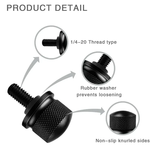 Miniatura 4 de Tornillo de perno de asiento de aleación de aluminio negro adecuado para Harley Davidson 1996-2024 (1 perno)