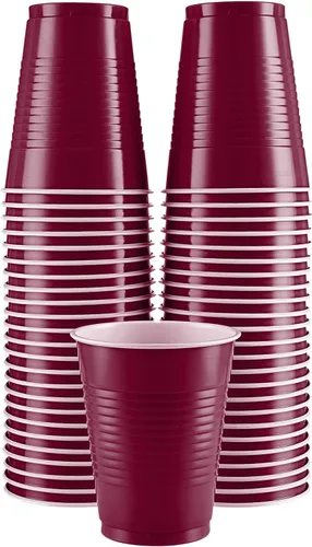 Miniatura 7 de Amcrate Vasos desechables, vasos de plástico negros de 18 onzas, fuertes y resistentes para bodas, Navidad, Halloween, paquete de 50