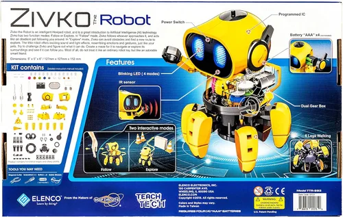 Miniatura 6 de Elenco Teach Tech “Zivko El Robot”, robot interactivo con capacidad de A/I y sensor infrarrojo, juguetes de aprendizaje STEM para niños de 10 años