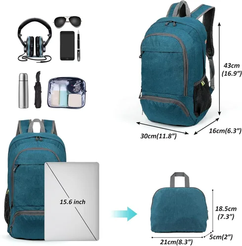Miniatura 2 de Mochila de senderismo pequeña, 25 L, ultraligera, plegable, mochila de camping, mochila de viaje transpirable, mochila de senderismo para hombres