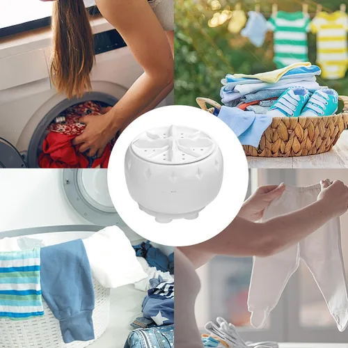 Miniatura 4 de Lavadora ultrasónica portátil – Lavadora compacta de bajo ruido enchufable, turbina automática portátil pequeña lavadora Lavadora pequeña