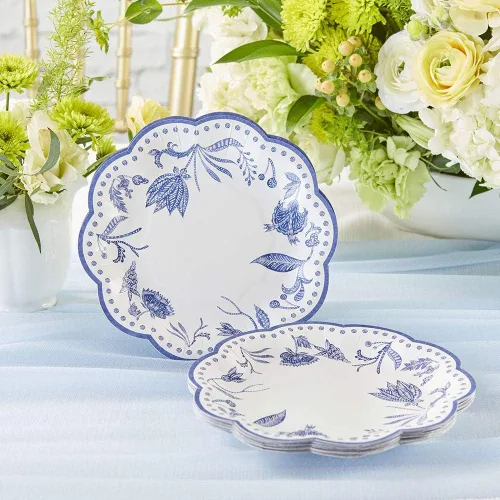 Miniatura 2 de Kate Aspen Blue Willow - Platos decorativos de papel prémium de 7 pulgadas (peso de 350 GSM, juego de 16), perfectos para despedidas de soltera