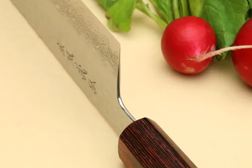 Miniatura 6 de Yoshihiro VG10 Cuchillo Nakiri japonés para verduras con mango de palisandro (165mm (6.5'')) de Serie Damascus de 46 capas